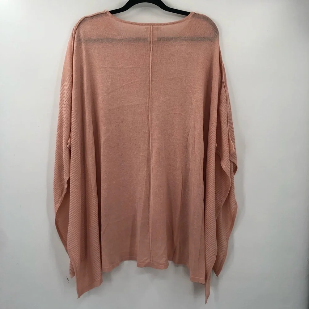 NEW YORK & COMPANY Poncho Cape Sweater Layer Blush Pink Flowy L/XL Women Fall